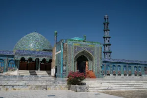 Worship Prints: Mausoleum of Imam Ali showcases stunning blue tile work and unique architecture in Mazar-e-Sharif