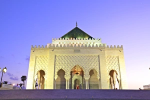 Lamp Post Prints: Mausoleum of Mohammed V at dusk, Rabat, Morocco, North Africa, Africa