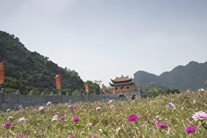 Meadow in front of Hoa Lu buildings at the old Vietnamese capital city, Hoa Lu, Vietnam