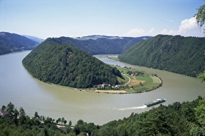Danube Prints: Meander in the River Danube at Schlogen, Austria, Europe