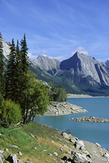 Rockie Prints: Medecine Lake, Rocky Mountains (Rockies), Canada, North America
