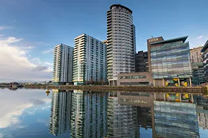 Modern Building Prints: Media City UK, Salford Quays, Greater Manchester, England, United Kingdom, Europe