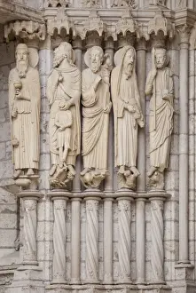 Abraham Prints: Medieval carvings of Old Testament figures including Abraham with Isaac