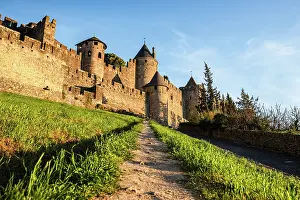 Carcassonne Prints: Medieval castle of Carcassonne, Languedoc-Roussillon, France