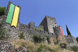 Medieval castle wall of the former royal residence reconquered in the 11th century at Montemor-o-Velho, Beira Litoral Medieval castle wall of the former royal residence reconquered in the 11th century at Montemor-o-Velho, Beira Litoral