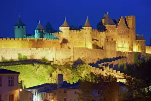 Fortified Prints: Medieval city of Carcassonne, UNESCO World Heritage Site, Aude, Languedoc-Roussillon