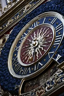 The medieval clock (Gros Horloge), old Rouen, Normandy, France, Europe