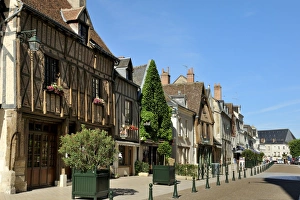 Amboise Prints: Medieval half-timbered buildings