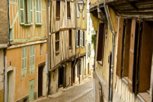 Bourgogne Prints: Medieval houses facades, half timbered
