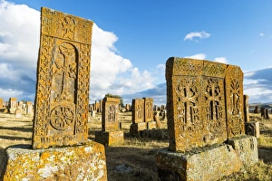 Meteorological Prints: Medieval Khachkars carved memorial stele