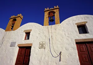 Bell Tower Prints: Medieval Monastery of Agios Panteleimon, Patmos, Dodecanese Islands, Greece