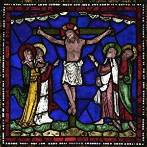 Multi Coloured Prints: Medieval stained glass of The Crucifixion