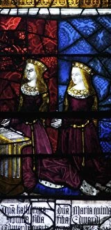 Images Dated 6th August 2011: Medieval stained glass depicting Elizabeth of York and Cecily, Royal Window, Northwest Transept