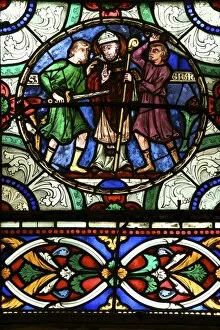 Images Dated 6th August 2011: Medieval stained glass depicting the Murder of St. Thomas a Becket, Canterbury Cathedral
