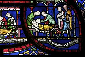 Romanesque Prints: Medieval stained glass depicting the Plague in the House of Jordan Fitz-Eisulf