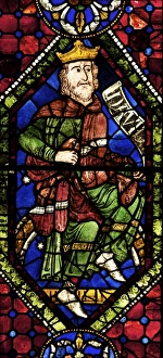 Multi Coloured Prints: Medieval stained glass of King David