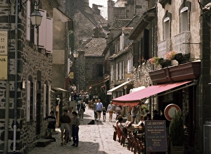 Auvergne Prints: Medieval town of Salers, Auvergne, Massif Central, France, Europe