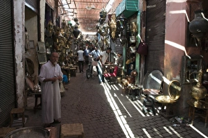 Images Dated 9th July 2009: Medina, Metal Souk, Marrakech, Morocco, North Africa, Africa