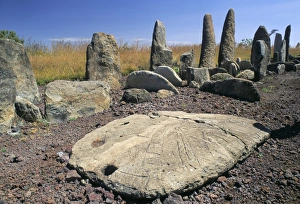 Tomb Stone Prints: Megalithic tombs, archaeological site of Tiya, 14th to 16th century AD