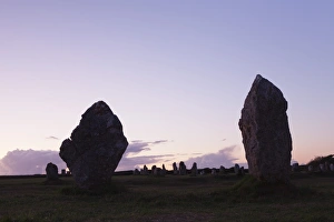 Eerie Prints: Megaliths of Alignements de Lagatjar, Camaret, Rade de Brest, Brittany, France, Europe
