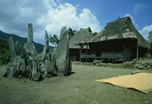 Timor Prints: Megaliths at Bena, a traditional Ngada village near Bajawa in central Flores