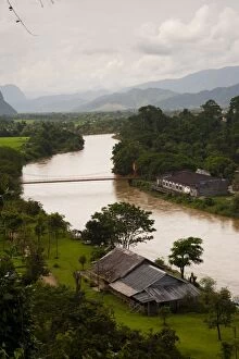 Mekong River seen from Phu Kham cave, Vang Vieng, Laos, Indochina, Southeast Asia, Asia