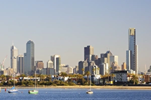 Melbourne Prints: Melbourne skyline, seen from St. Kilda, Melbourne, Victoria, Australia, Pacific