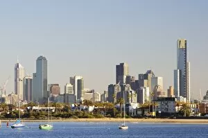 Images Dated 19th January 2009: Melbourne skyline, seen from St. Kilda, Melbourne, Victoria, Australia, Pacific