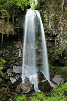 Flowing Prints: Melincourt Falls, Resolven, Neath, Brecon Beacons, Mid Wales, United Kingdom, Europe