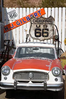 Automobiles Prints: Memorabilia, Route 66 Motel, Barstow, California, United States of America, North America