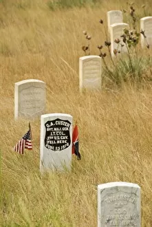 Images Dated 30th July 2005: Memorial to General George Custer at the Little Bighorn Battlefiled National Monument