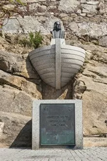 Images Dated 9th July 2010: The memorial monument of Christopher Columbus, Calvi, Balagne Region, northwest Corsica
