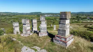 Stones Prints: Memorial Park features tombstones honoring victims of the Bosnian war in Bosnia and Herzegovina