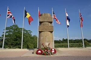 Images Dated 1st February 2008: Memorial stele at Pegasus bridge, site of the first liberation, 6th June 1944