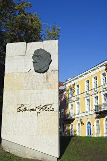 Estonia Prints: Memorial stone to Edward Wilde, Tallinn, Estonia, Baltic States, Europe