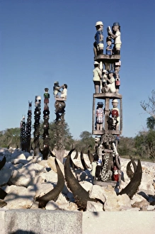 Graveyards Prints: Memorial tomb of the Mahafaly tribe, Madagascar, Africa
