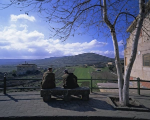 Farm House Prints: Two men on a bench