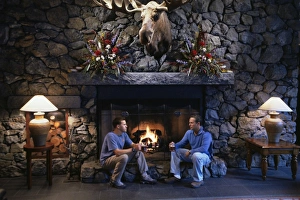 Two Young Men Prints: Men beside the fire