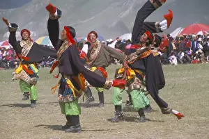 Celebrate Prints: Men in traditional Tibetan dress, Yushu Horse Fetival, Qinghai Province, China, Asia