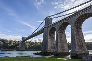 Connection Prints: Menai Bridge spanning the Menai Strait, Anglesey, Wales, United Kingdom, Europe