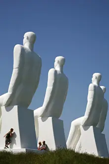 Artist Prints: Mennesket ved Have statue of the artist Wiig Hansen located by the beach in Esbjerg