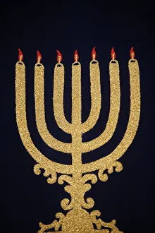 Synagogue Prints: Menorah in Stadttempel synagogue, Vienna, Austria, Europe