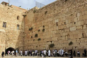 Antiquities Gallery: Mens Section, Western (Wailing) Wall, Temple Mount, Old City, Jerusalem, UNESCO