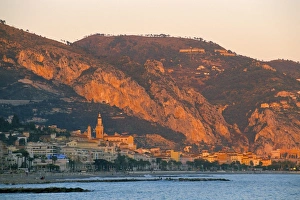 Menton Prints: Menton at sunset, Alpes-Maritimes