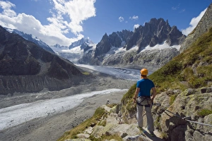 View From Behind Prints: Mer de Glace glacier, Mont Blanc range, Chamonix, French Alps, France, Europe