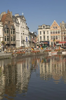 Merchants premises by the river, Ghent, Belgium, Europe