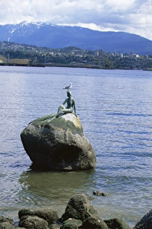 Mermaid Prints: Mermaid statue, Vancouver, British Columbia, Canada, North America