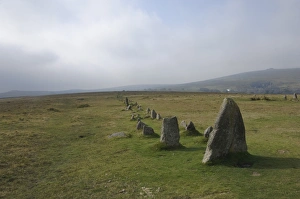 Bronze Age Prints: The Merrivale Stone Rows, Dartmoor National Park, Devon, England, United Kingdom, Europe