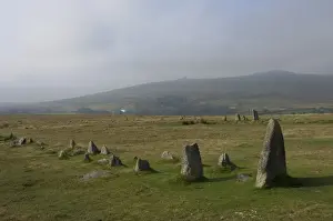 Bronze Age Prints: The Merrivale Stone Rows with Great Staple Door and Middle Staple Door in the distance