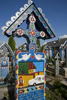 Images Dated 17th June 2009: Merry Cemetery, Sapanta, Maramures, Romania, Europe